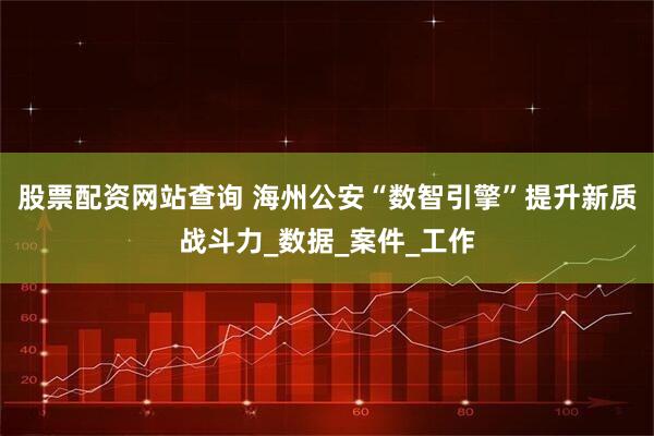 股票配资网站查询 海州公安“数智引擎”提升新质战斗力_数据_案件_工作