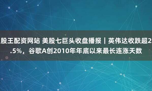 股王配资网站 美股七巨头收盘播报｜英伟达收跌超2.5%，谷歌A创2010年年底以来最长连涨天数